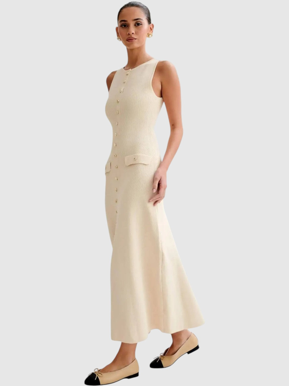 Sophie Button Knit Midi Dress