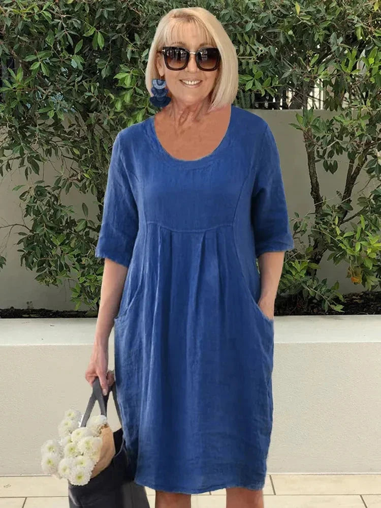 MAËLINE™ | LIGHTWEIGHT COTTON DRESS WITH POCKETS
