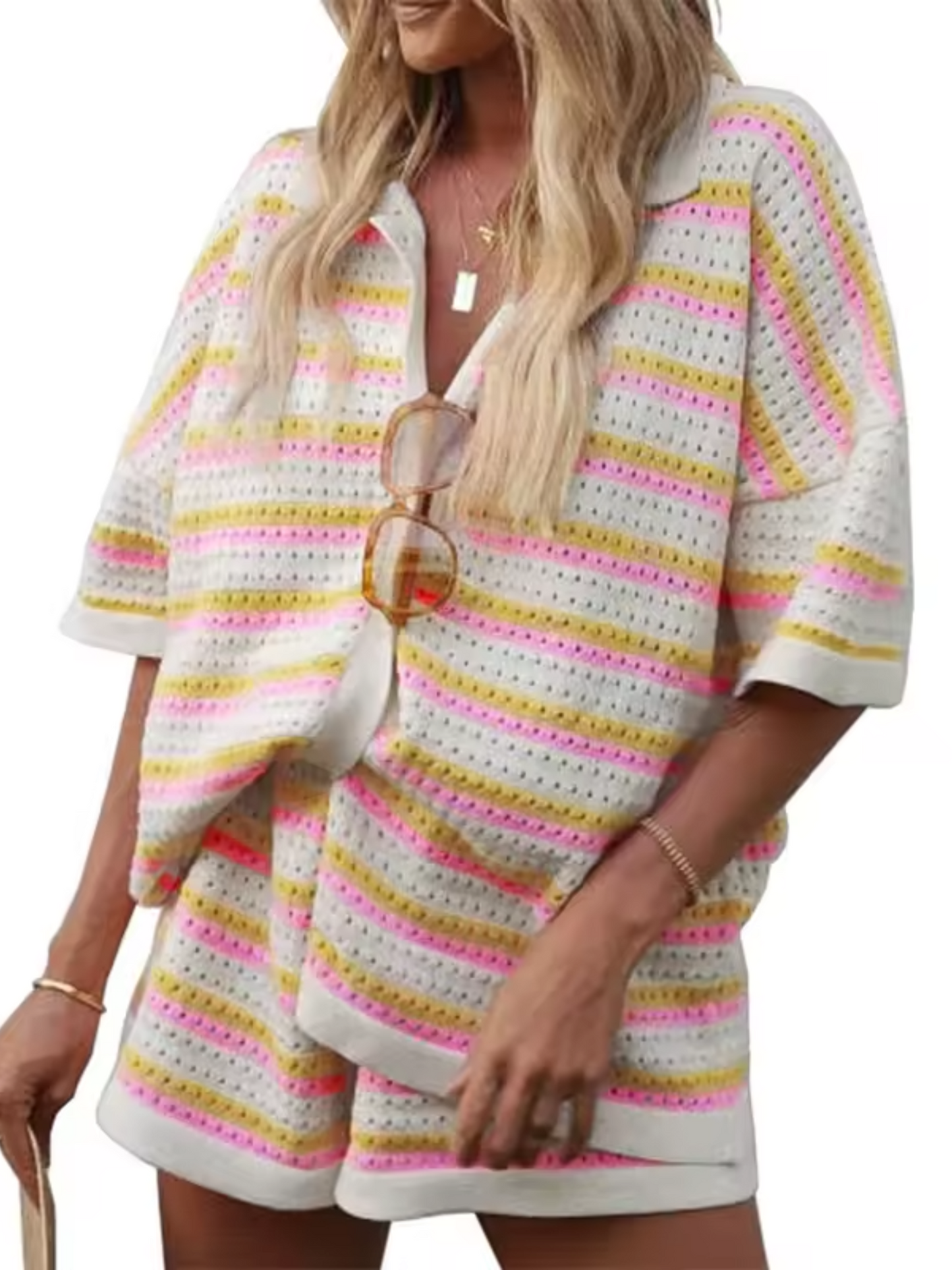 Delaney - Two-Piece Set Striped Loose Fit Summer Clothes Women's Clothing