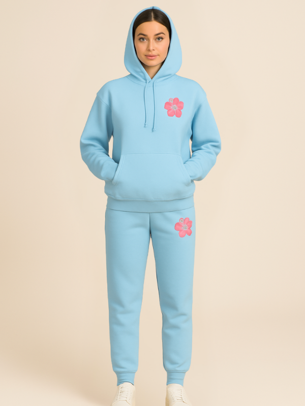 Mila - Comfy Oversized Tracksuit with Surf City Back Print