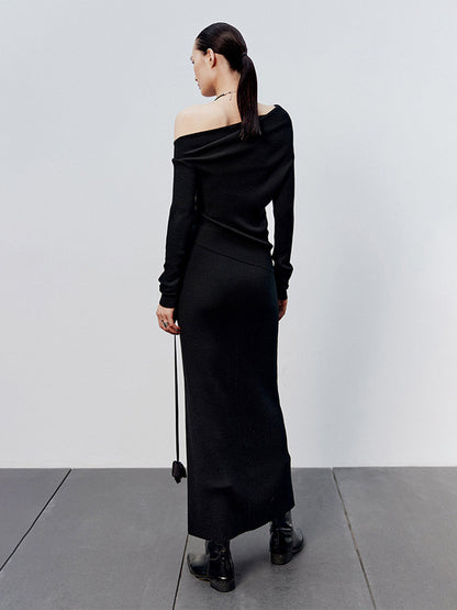 Mira Asymmetric Caramel Knit Top