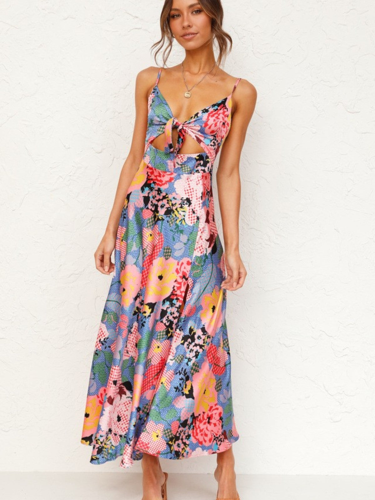 Athena Floral Print Henna Dress