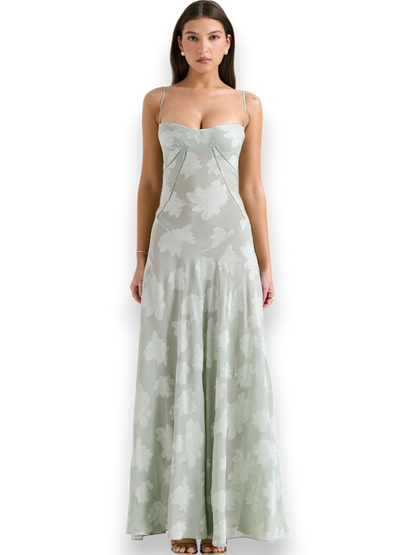 Amara Blossom White Floral Vintage Gown