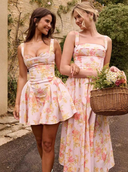 Isla Rosebud Floral Vintage Midi Dress