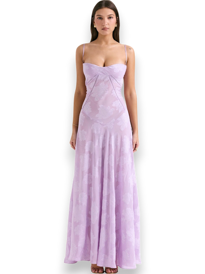 Amara Blossom Purple Floral Vintage Gown