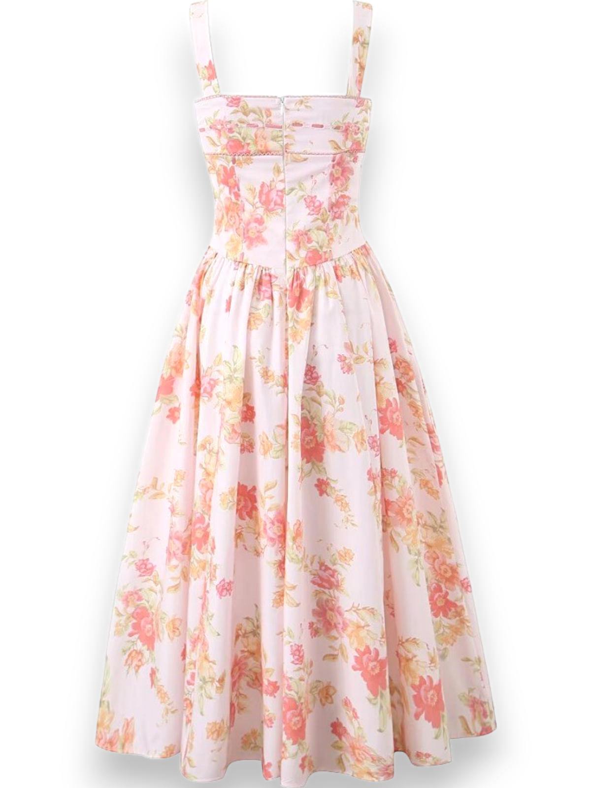 Isla Rosebud Floral Vintage Midi Dress