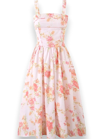 Isla Rosebud Floral Vintage Midi Dress