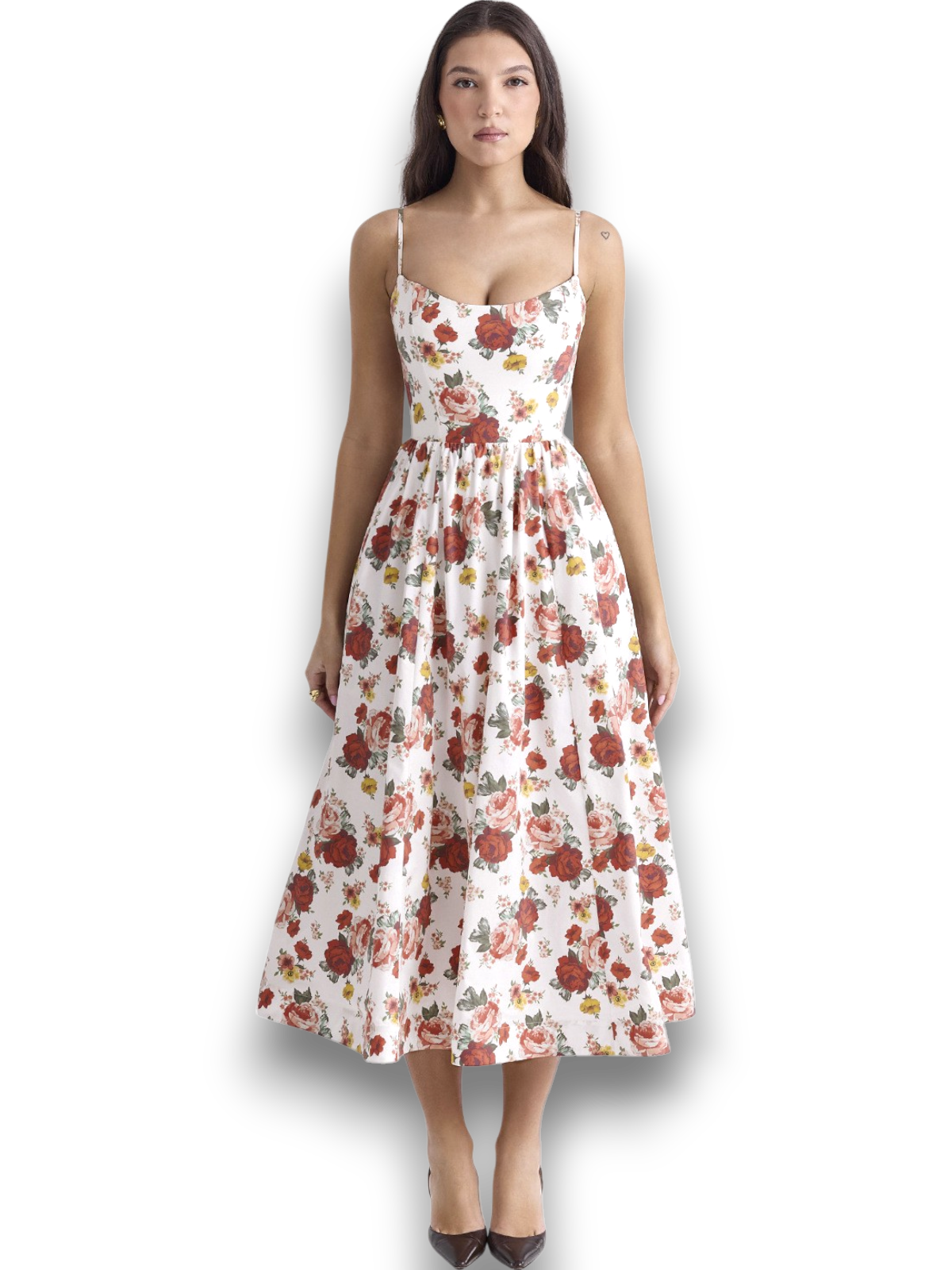 Clara Vintage Floral Italian Maxi Dress