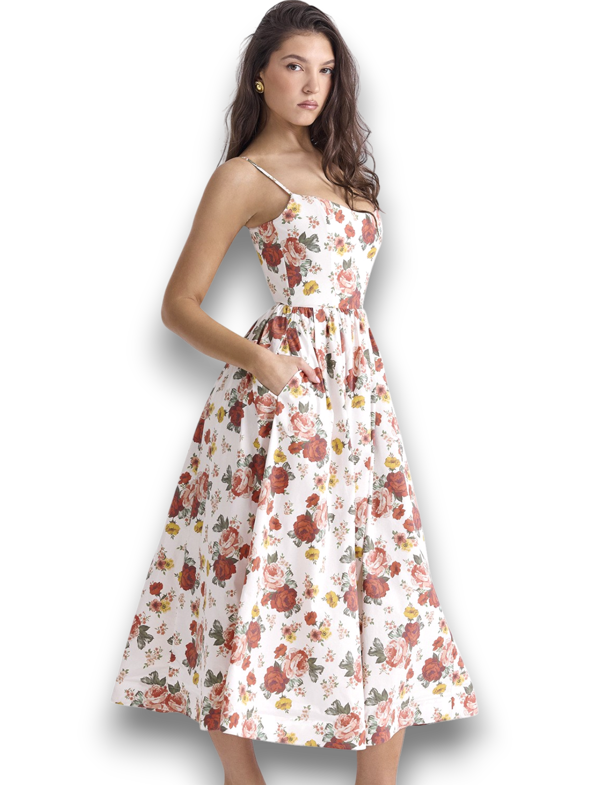 Clara Vintage Floral Italian Maxi Dress