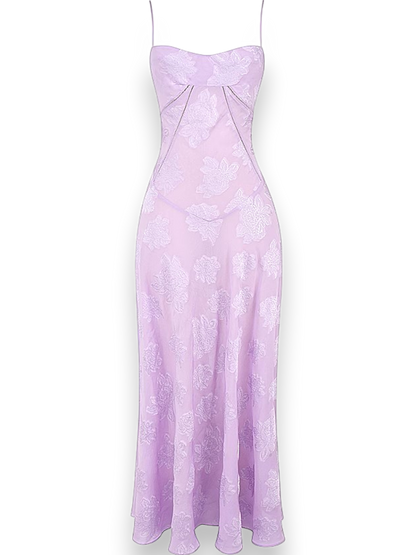 Amara Blossom Purple Floral Vintage Gown