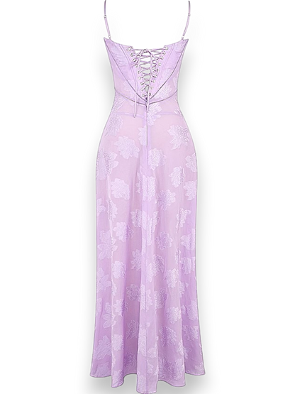 Amara Blossom White Floral Vintage Gown