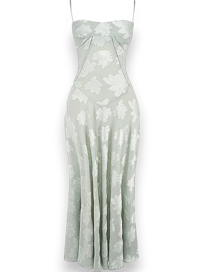 Amara Blossom White Floral Vintage Gown