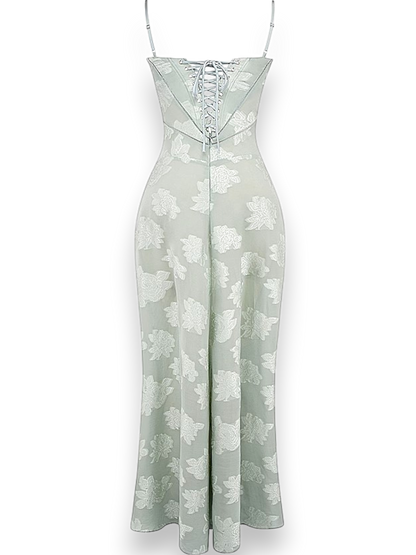 Amara Blossom White Floral Vintage Gown