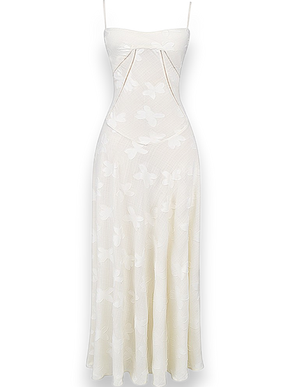 Amara Blossom White Floral Vintage Gown