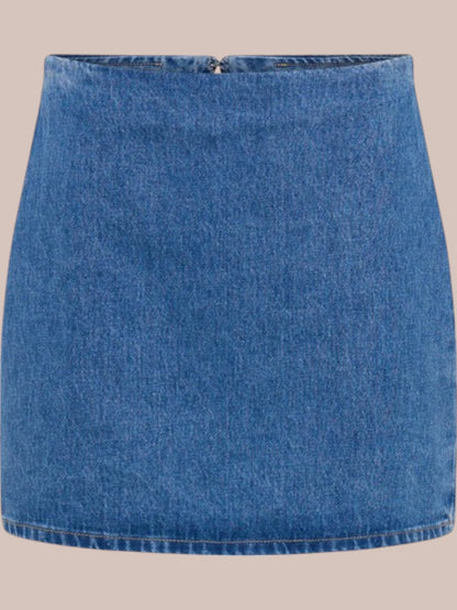 Marvelle Denim Button-Up Skirt Set