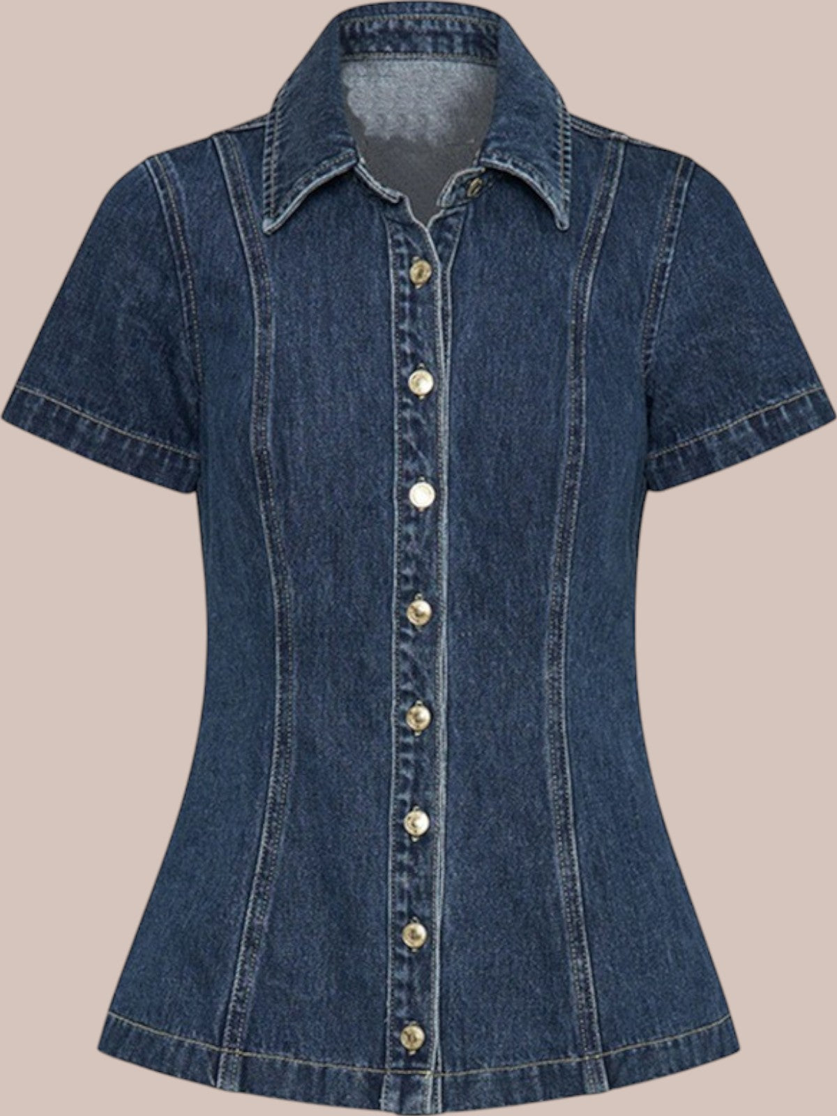 Marvelle Denim Button-Up Skirt Set