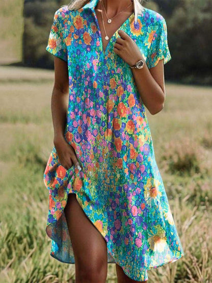 Taylor - Vintage Boho V-Neck Dress