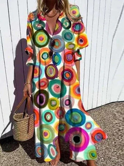 Cassidy - Boho Beauty Puff Sleeve Maxi Dress