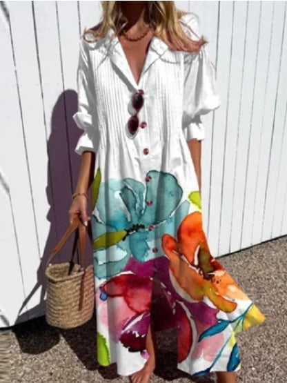 Cassidy - Boho Beauty Puff Sleeve Maxi Dress