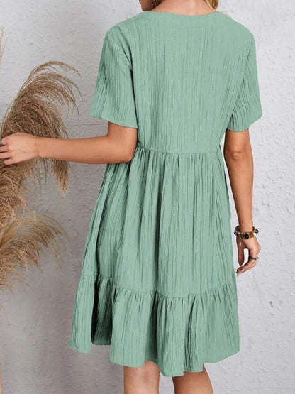 Hadley - Boho Chic Ruffle Hem Mini Dress