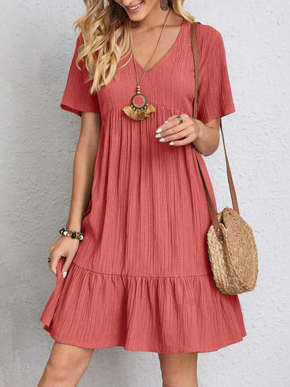 Hadley - Boho Chic Ruffle Hem Mini Dress