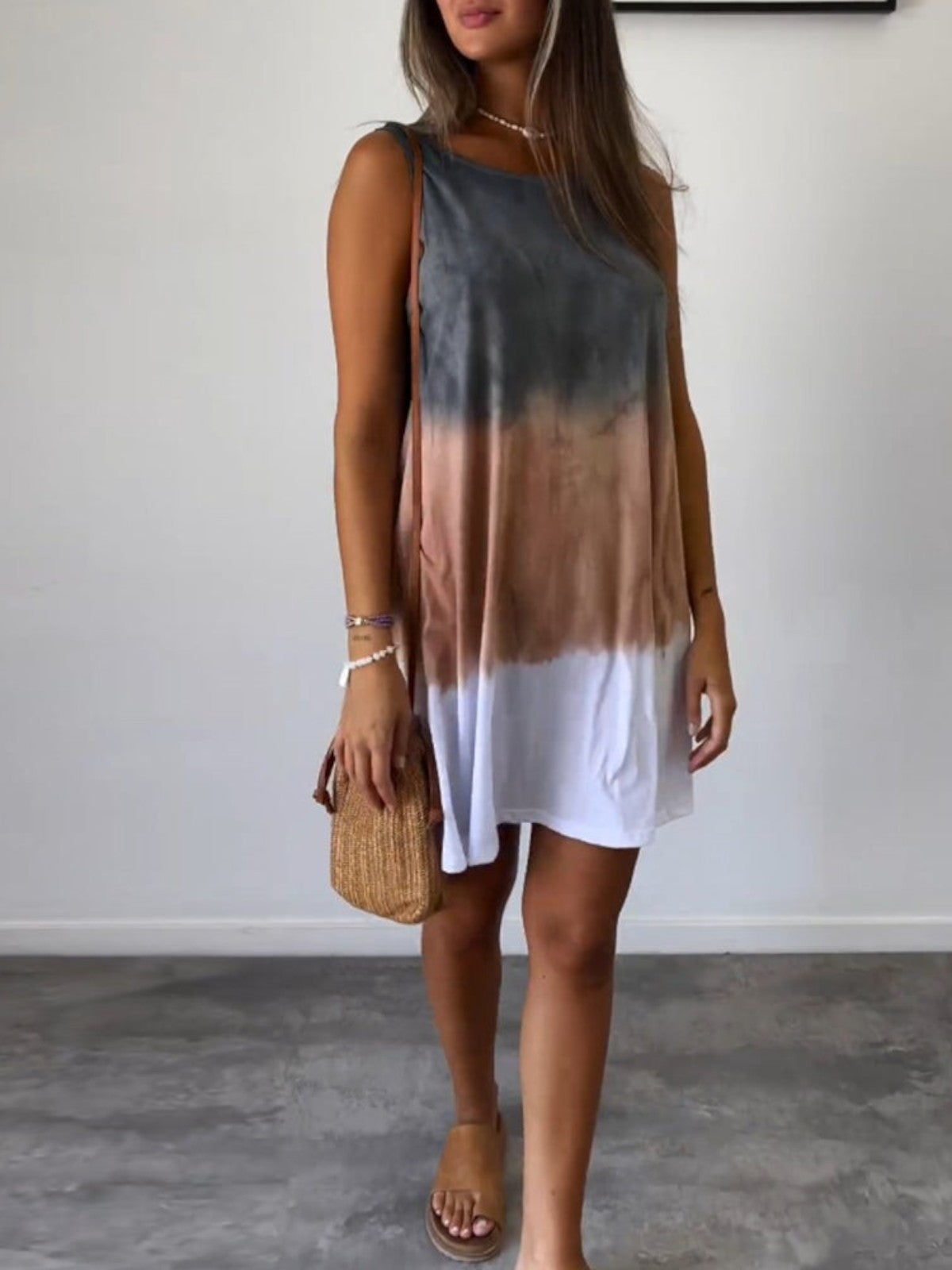 Josie - Gradient Tie Dye Print Mini Dress