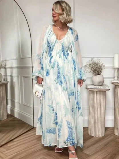Nora – Blue Ocean Maxi Dress