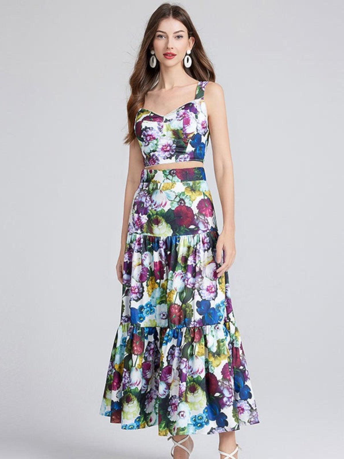 Lily Blooming Tiered Split Maxi Dress