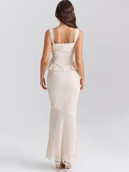 Sophie Lace Peplum Maxi Dress