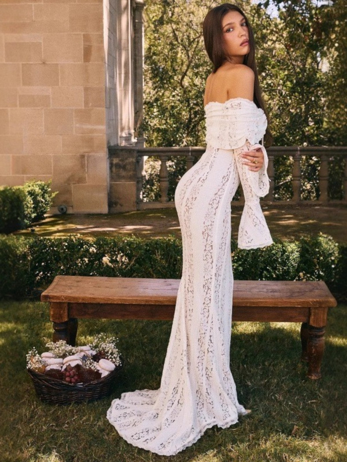 Freya Lace Off-Shoulder Maxi Dress