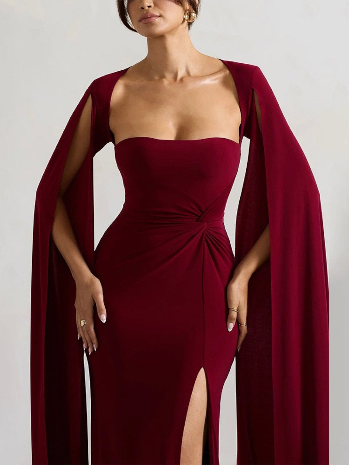 Valeria Cape Sleeve Evening Gown