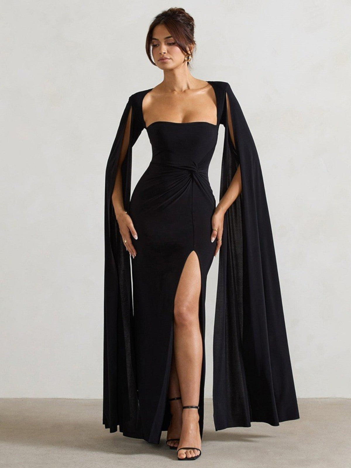 Valeria Cape Sleeve Evening Gown