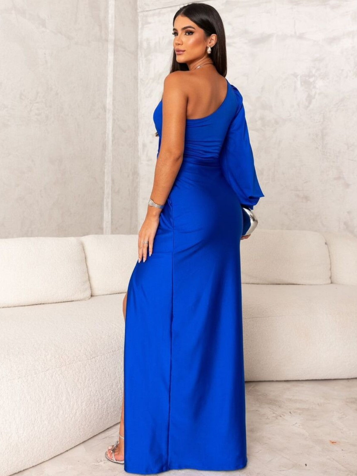 Latina One-Shoulder Ruched Maxi Dress