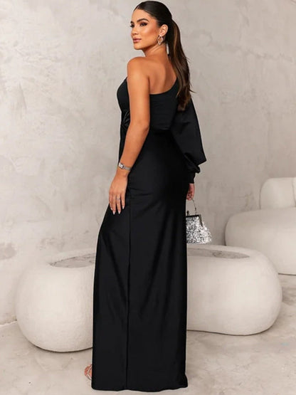 Latina One-Shoulder Ruched Maxi Dress
