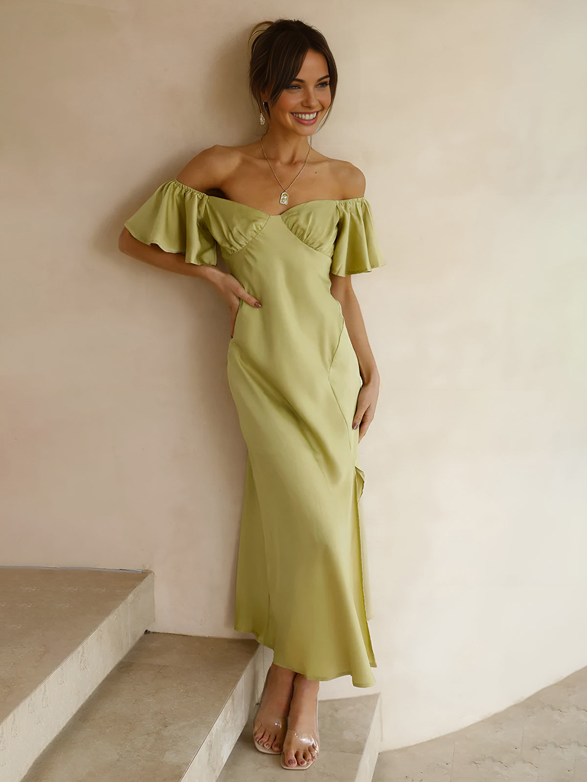 Fiora Ruffle Sleeve Maxi Dress