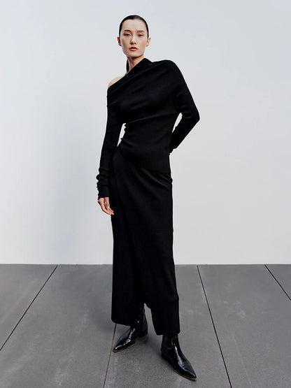 Mira Asymmetric Caramel Knit Top