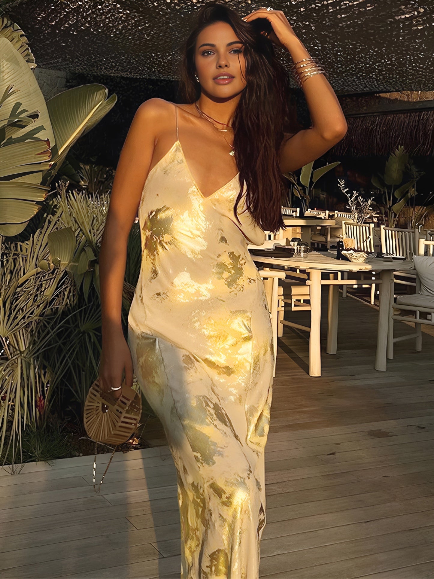 Nora Metallic Maxi Dress