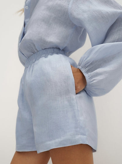 Arden Cotton-Linen Shorts Set