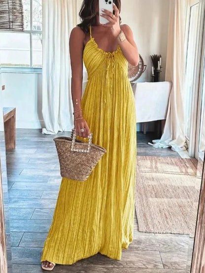 Aurelia Backless Halter Maxi Dress