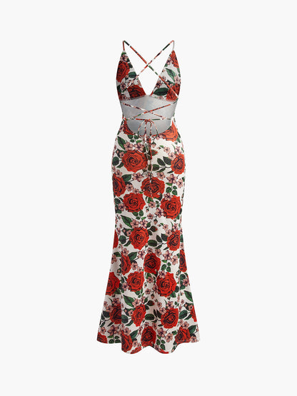 Elara Bloom Floral V-Neck Maxi Dress
