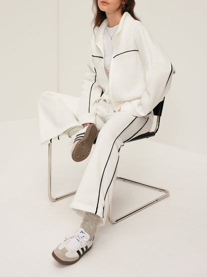 Vivara Contrast Trim Zipper Pants Set