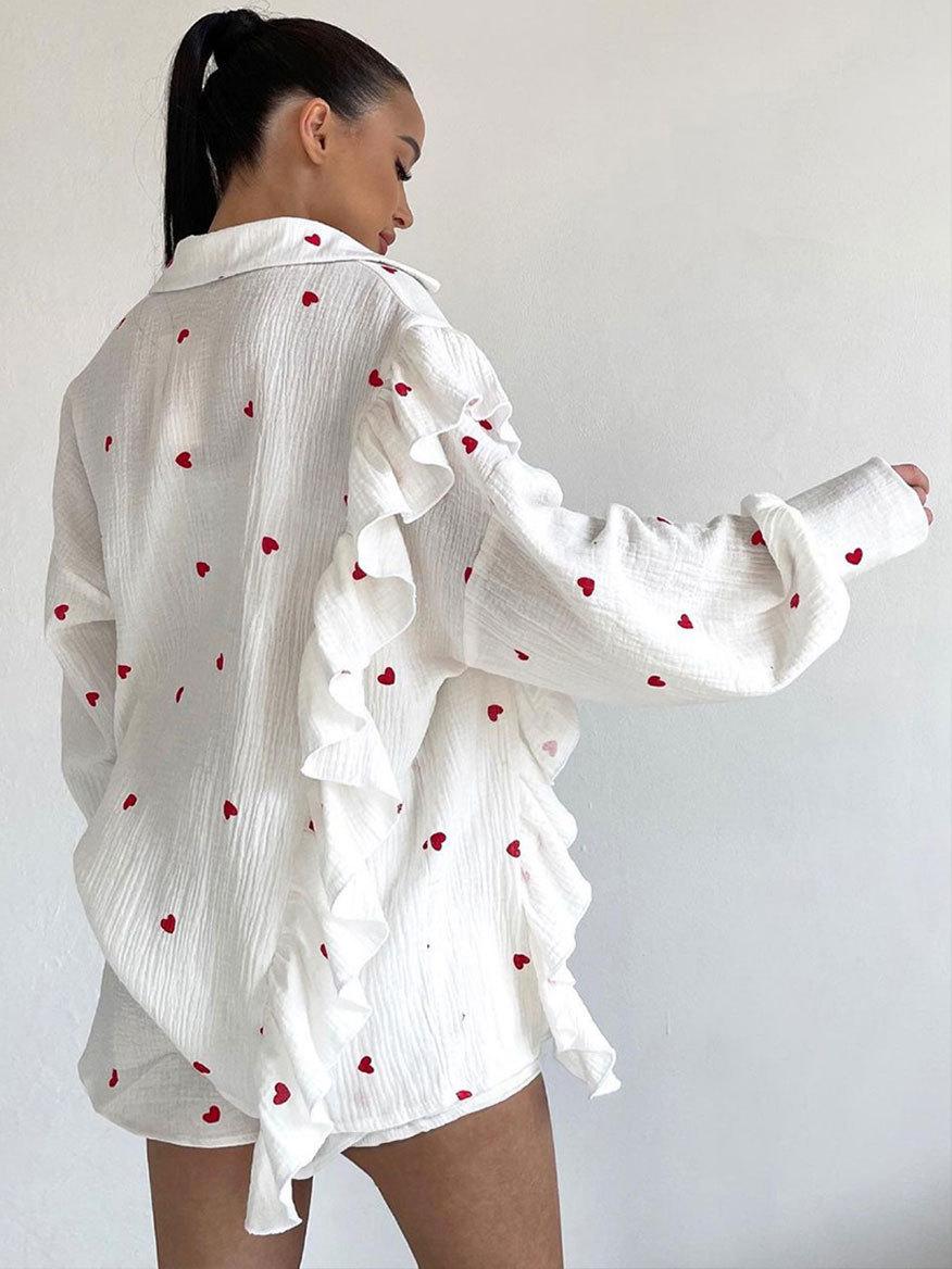 Fiora Cotton Ruffle Shorts Set