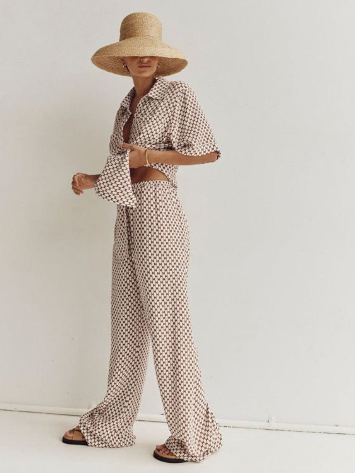 Lola Geometric Print Trouser Set