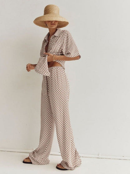 Lola Geometric Print Trouser Set