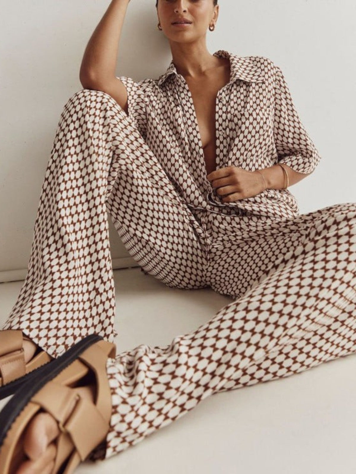 Lola Geometric Print Trouser Set