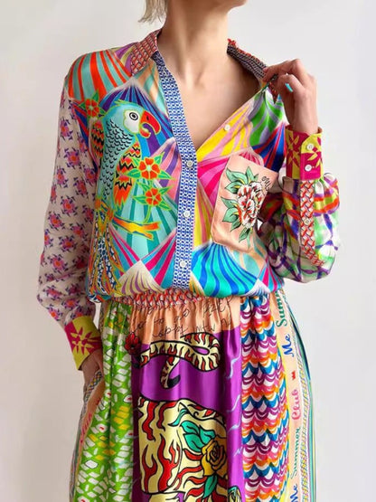 Ivy Colorful Printed Two-Piece Set