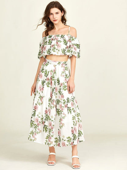 Mila Floral Off-Shoulder Two-Piece Set