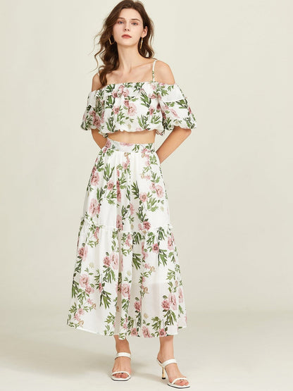 Mila Floral Off-Shoulder Two-Piece Set