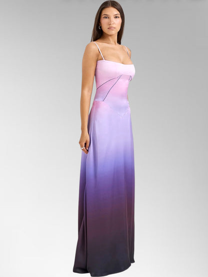 Samara Purple Lace Up Maxi Dress