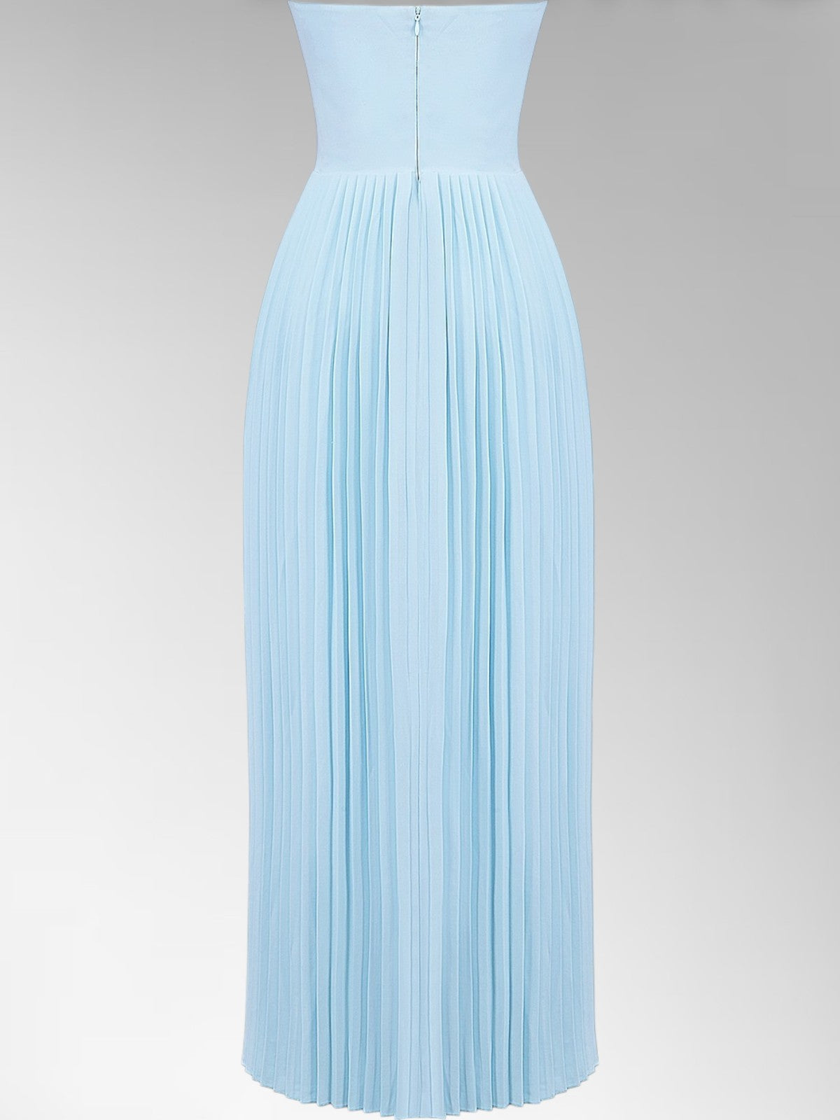 Zina Skyblue Pleated Maxi Dress